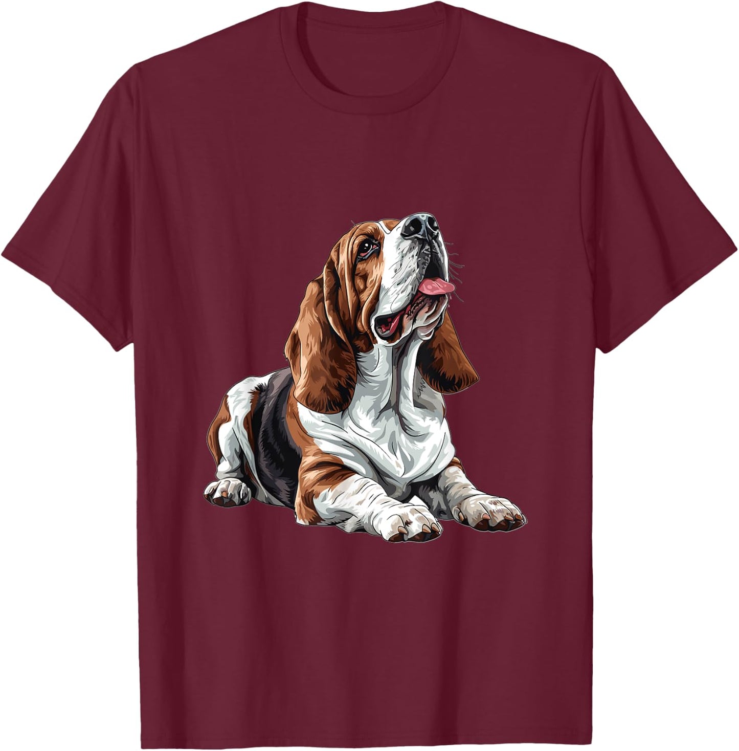 Basset Hound Dog Breed Graphic Men Women Girls Kids T-Shirt - T-Shirt | Maroon