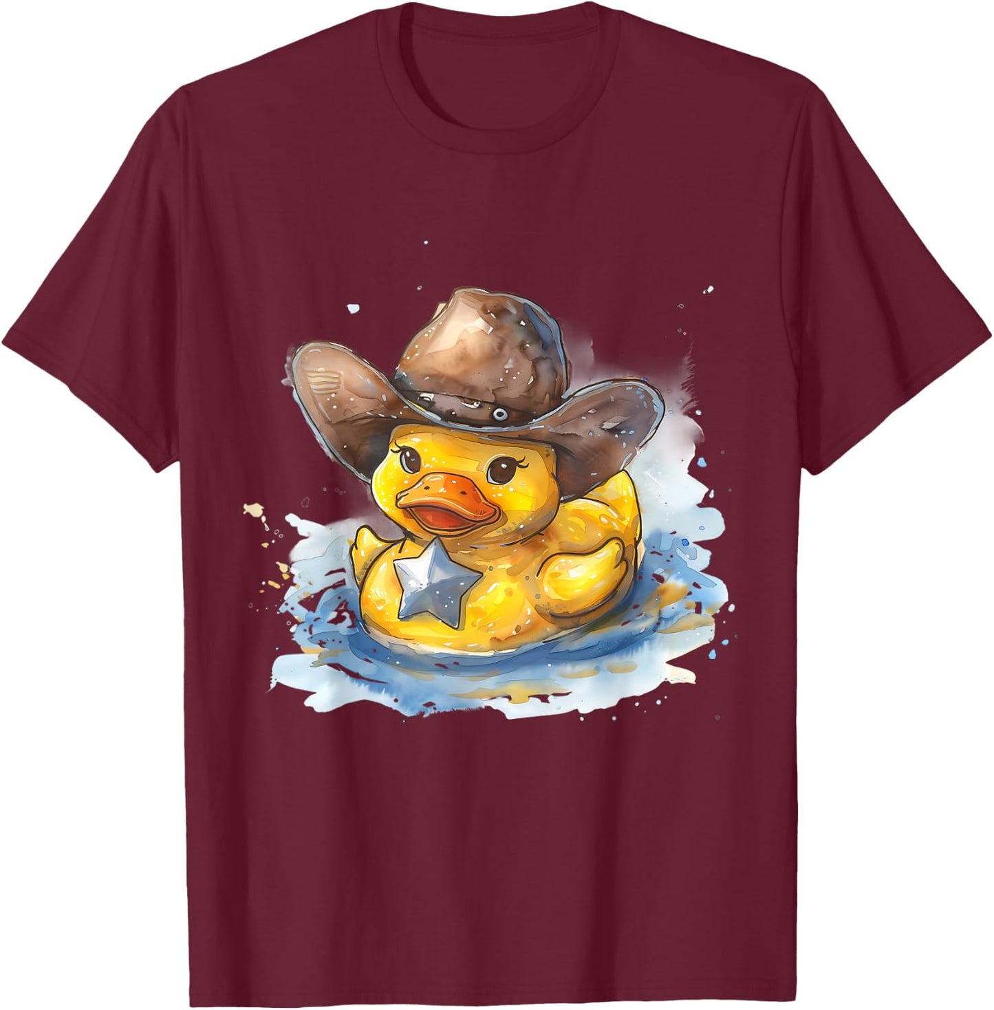 Rubber Duck Sheriff Rubber Duckie Marshal Rubber Duckling T-Shirt - T-Shirt | Maroon