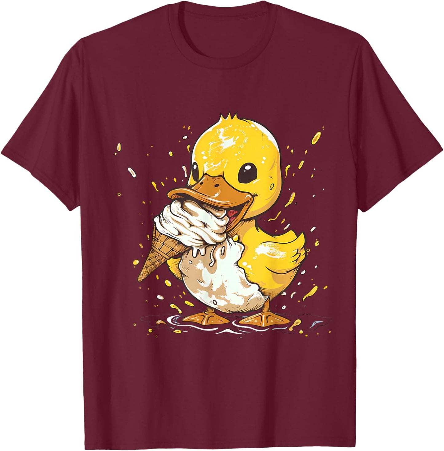 Rubber Duck Rubber Duckie Ice Cream Party Ice Cream Lover T-Shirt - T-Shirt | Maroon