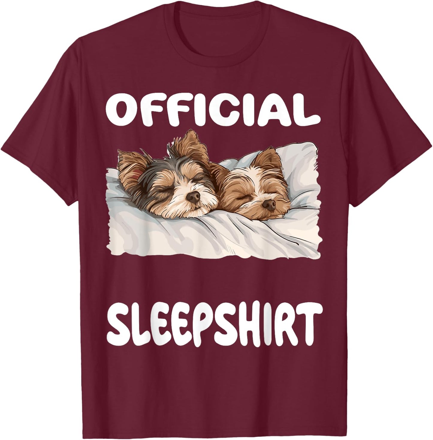Biewer Terrier Dog Official Sleepshirt Pajamas Nightgown Men Women Girls Kids T-Shirt - T-Shirt | Maroon