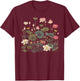 Vintage Botanical Lotus Flower Girl T-Shirt - T-Shirt | Maroon