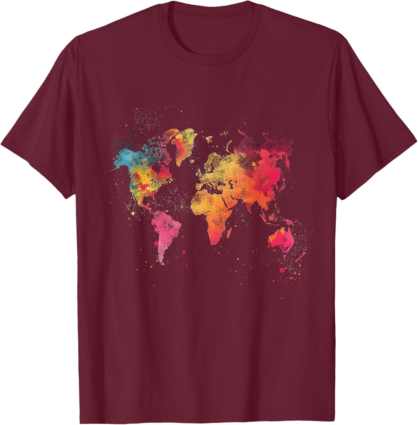 World Map T-Shirt - T-Shirt | Maroon