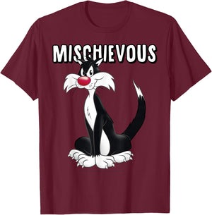 Looney Tunes Sylvester Mischievous Vintage Cat Portrait T-Shirt - T-Shirt | Maroon