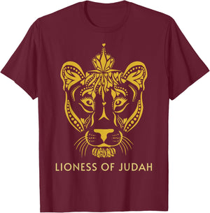 Lioness Of Judah, Jesus Cross Faith Christian Men Women T-Shirt - T-Shirt | Maroon