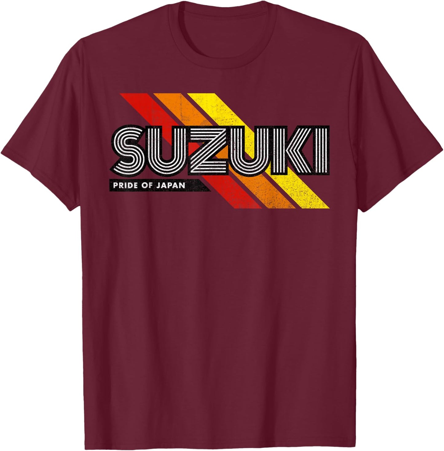Suzuki Family Name Japanese Retro Vintage , Black, S T-Shirt - T-Shirt | Maroon