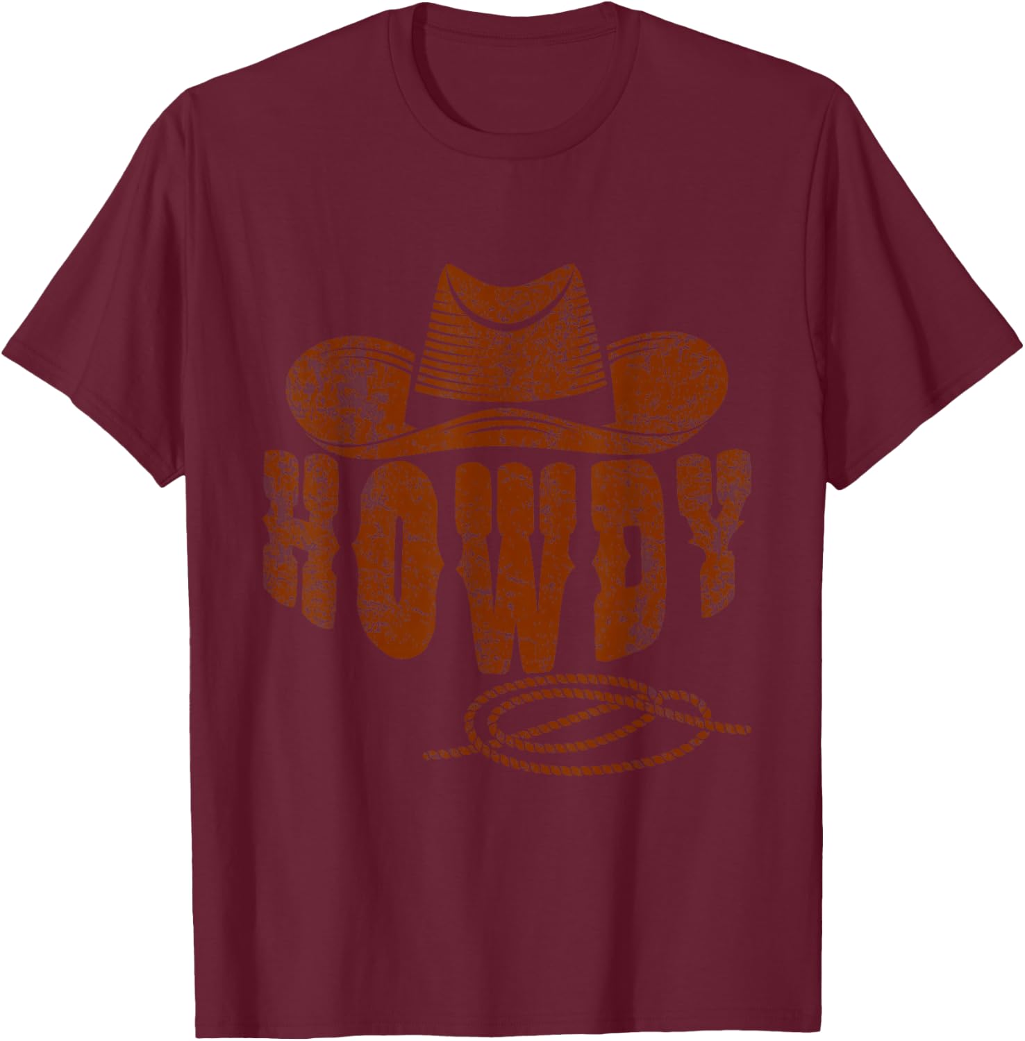 Howdy Cowboy T-Shirt - T-Shirt | Maroon