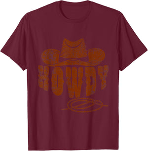 Howdy Cowboy T-Shirt - T-Shirt | Maroon