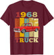 1968 68 C10 Truck Vintage 60s Silhouette Classic Old Hot Rod T-Shirt - T-Shirt | Maroon