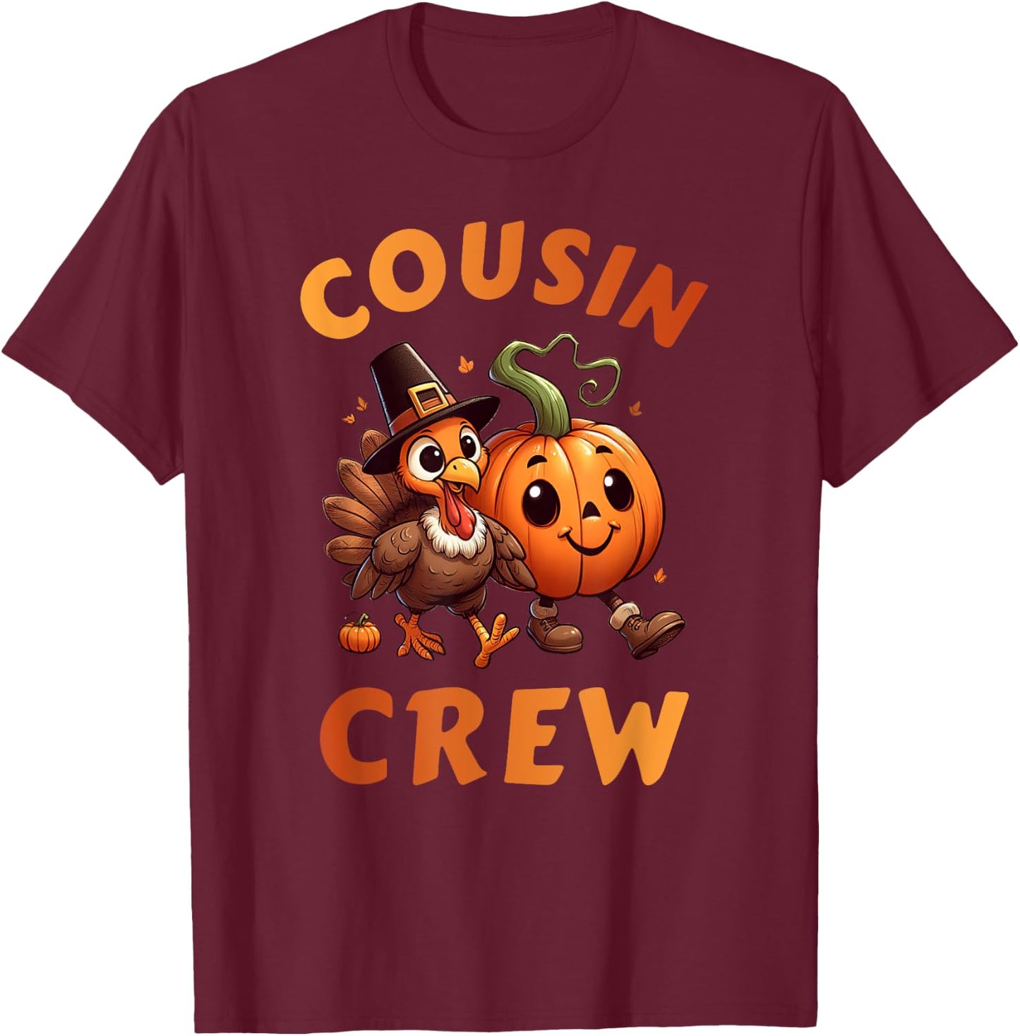 Cousin Crew Thanksgiving Family Matching Turkey Day Fall T-Shirt - T-Shirt | Maroon