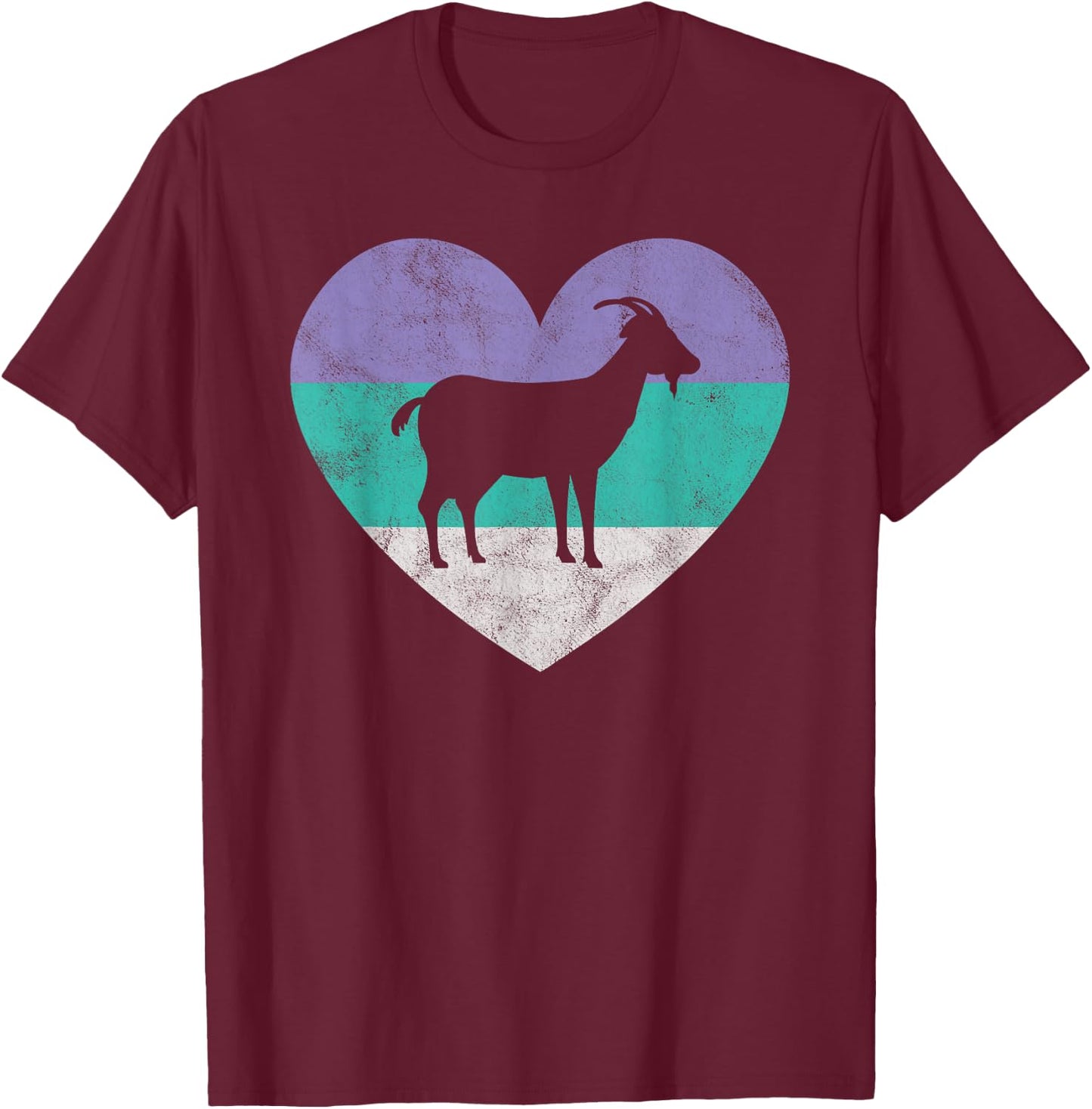 Goat Gift & Girls Retro Cute T-Shirt - T-Shirt | Maroon