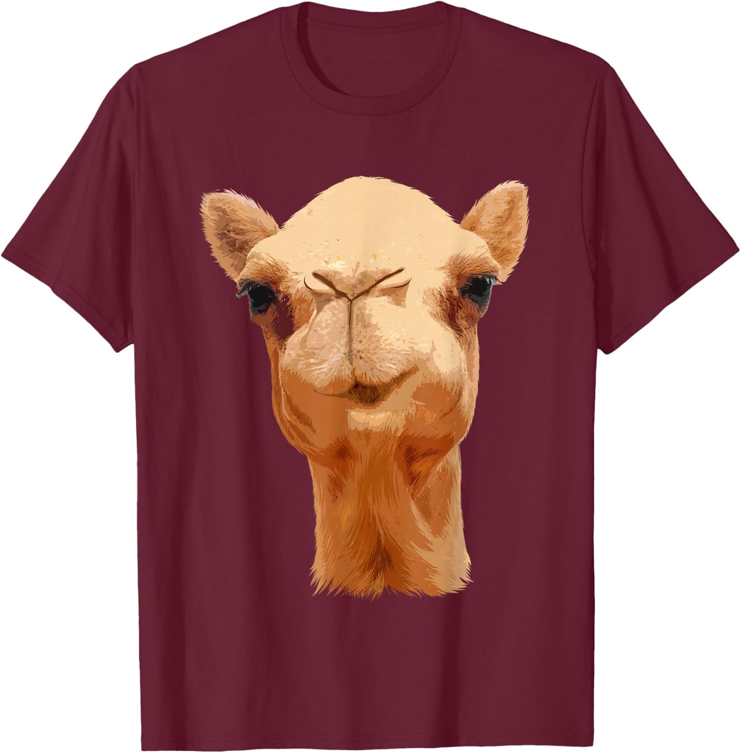 Camel Women Animal Face African Safari Camel Lover T-Shirt - T-Shirt | Maroon