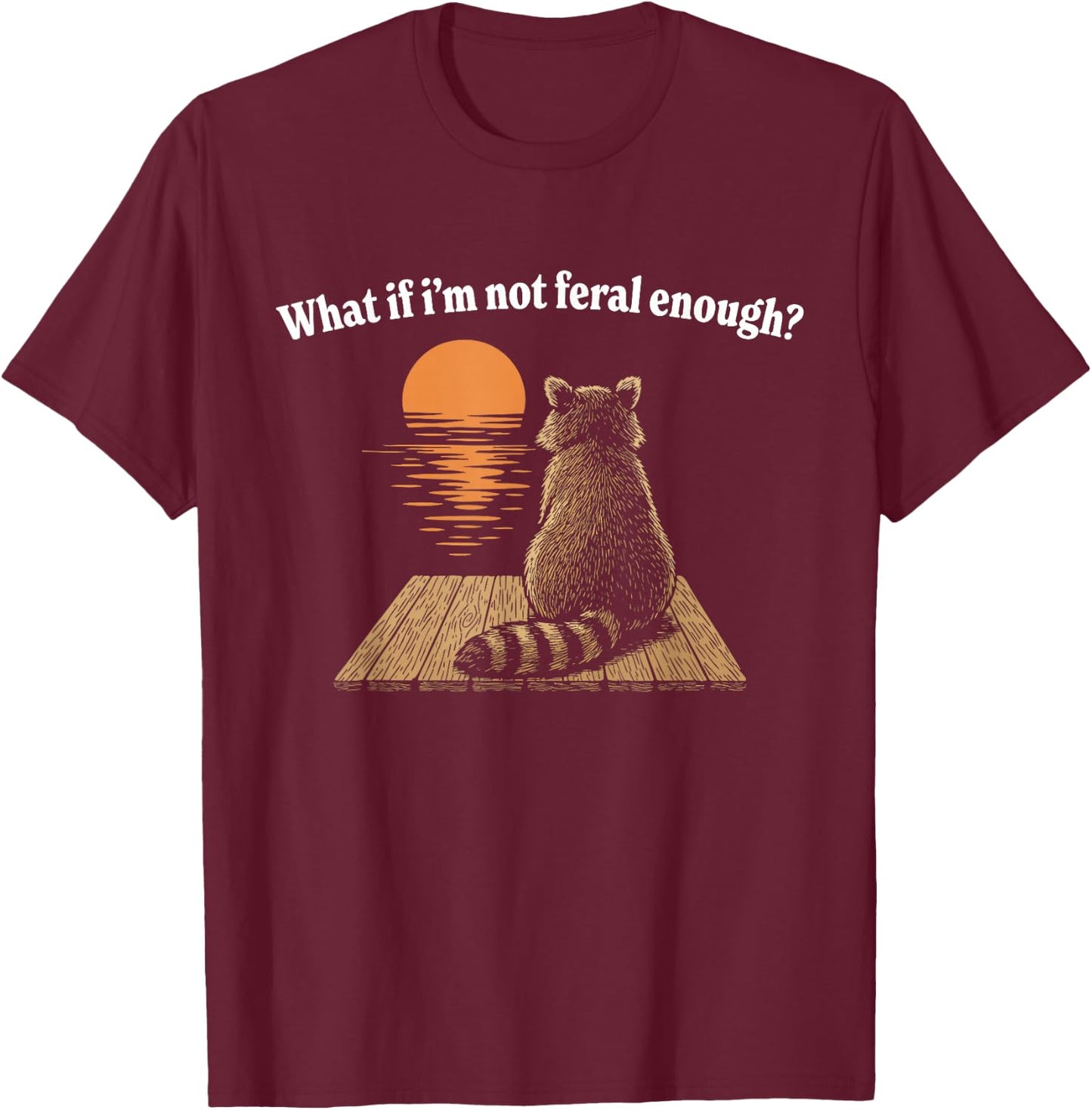 Feral Racoon T-Shirt - T-Shirt | Maroon