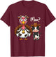 Turkey Moo Cow Funny Thanksgiving Cute Cow Costume T-Shirt - T-Shirt | Maroon