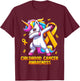 Unicorn Gold Ribbon Girls Childhood Cancer Awareness T-Shirt - T-Shirt | Maroon