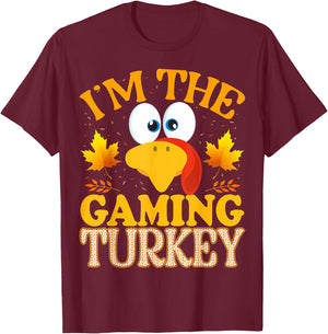Thanksgiving I'm The Gaming Turkey Matching T-Shirt - T-Shirt | Maroon