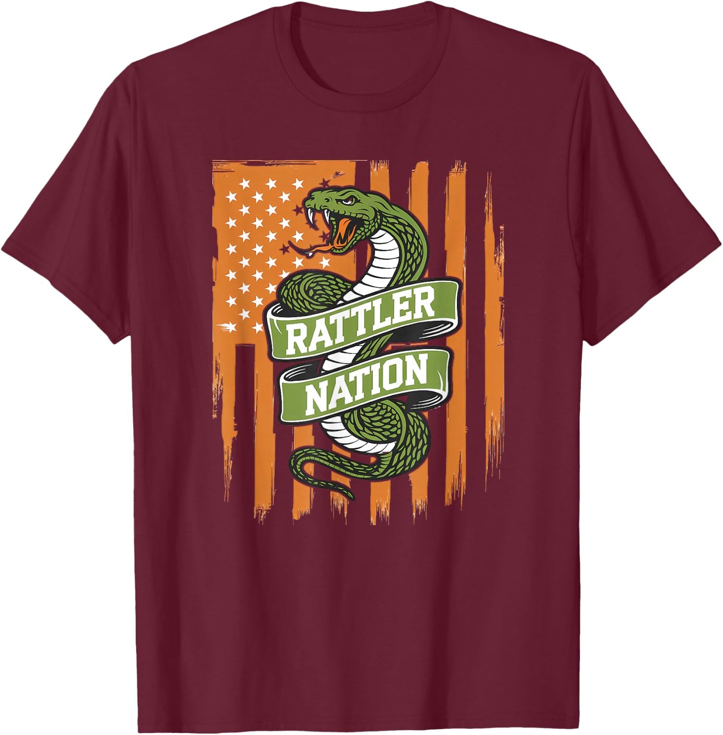 Rattler Nation - Patriotic Snake T-Shirt - T-Shirt | Maroon