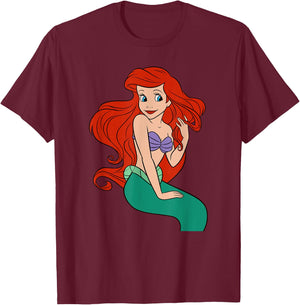 Disney The Little Mermaid Ariel Big Color Princess Portrait T-Shirt - T-Shirt | Maroon