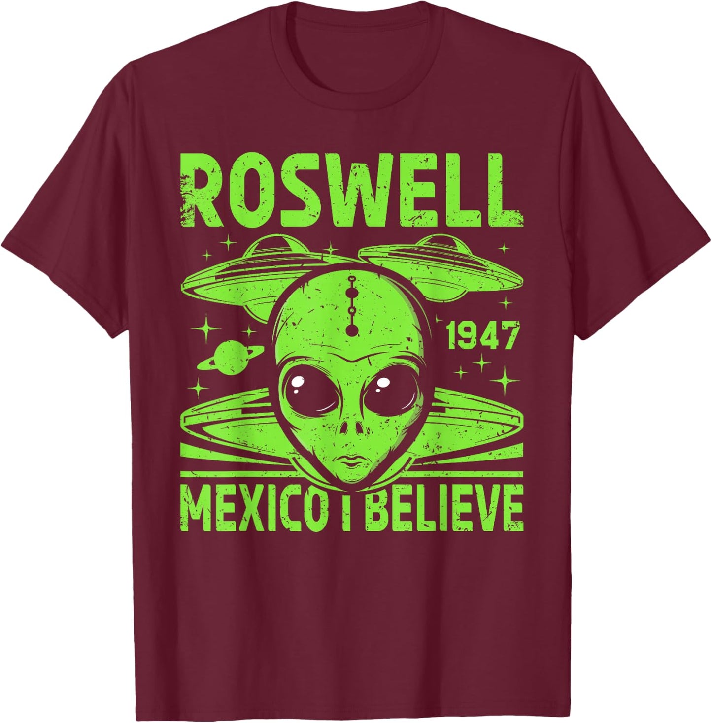 Aliens sind echte Roswell T-Shirt - T-Shirt | Maroon
