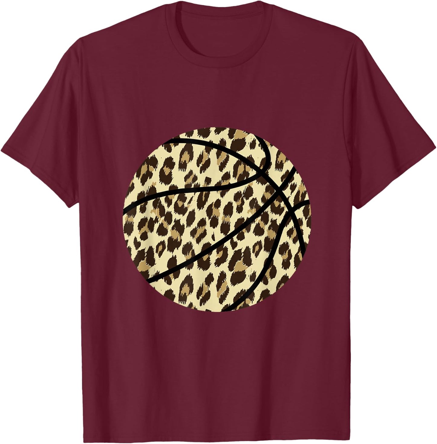 Basketball Leopard Bball Basketballer Basketball Player T-Shirt - T-Shirt | Maroon