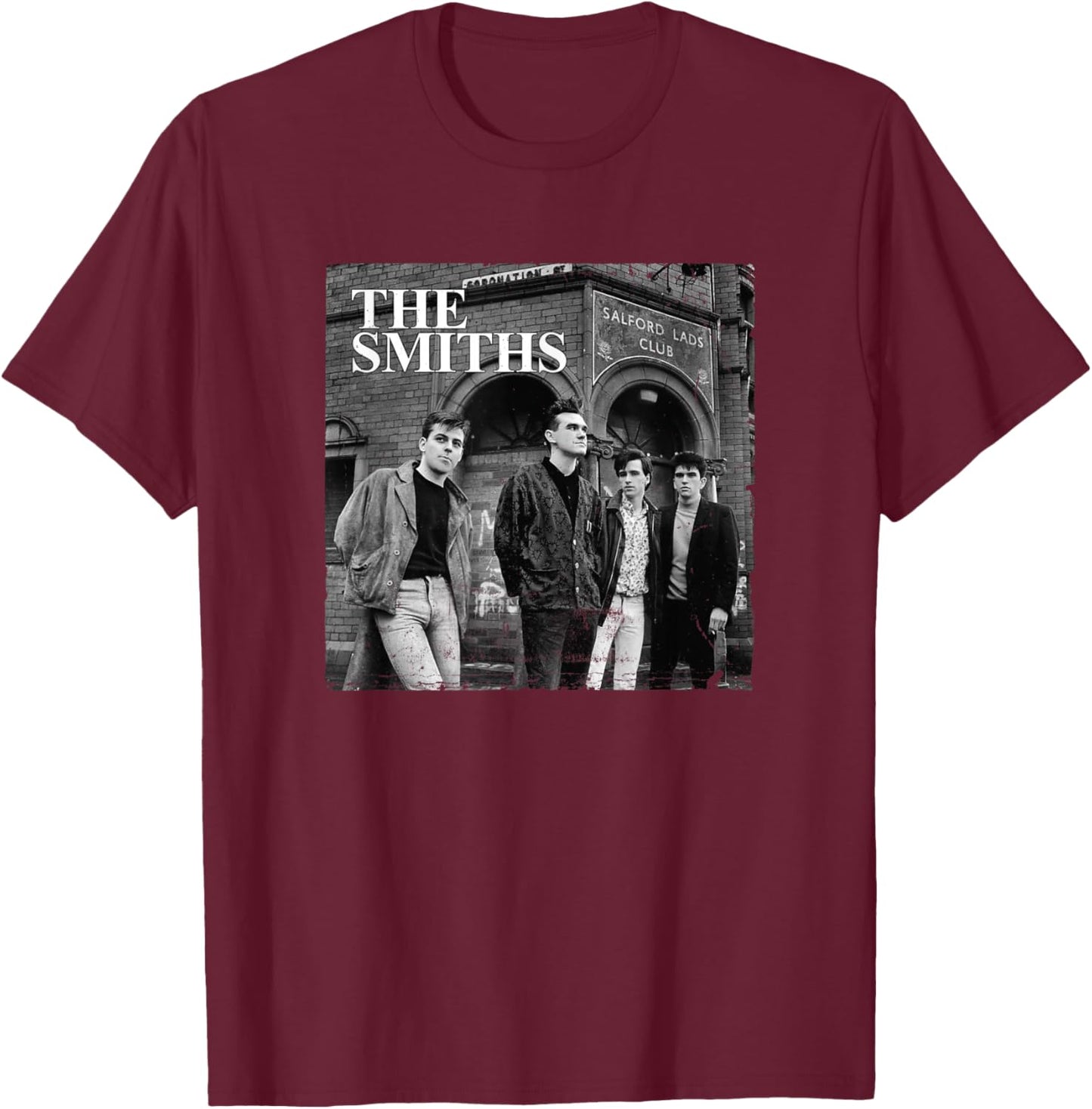 The Smiths Salford Lads Club Band Photo of Stephen Wright , black T-Shirt - T-Shirt | Maroon
