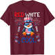 Red White And Cool Costume Penguin Sunglasses 4th July T-Shirt - T-Shirt | Maroon