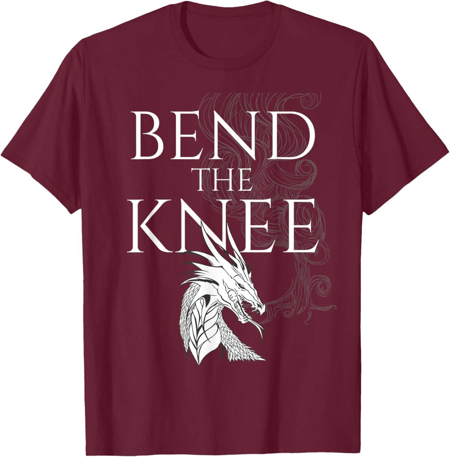 Bend The Knee Fantasy Dragon T-Shirt - T-Shirt | Maroon