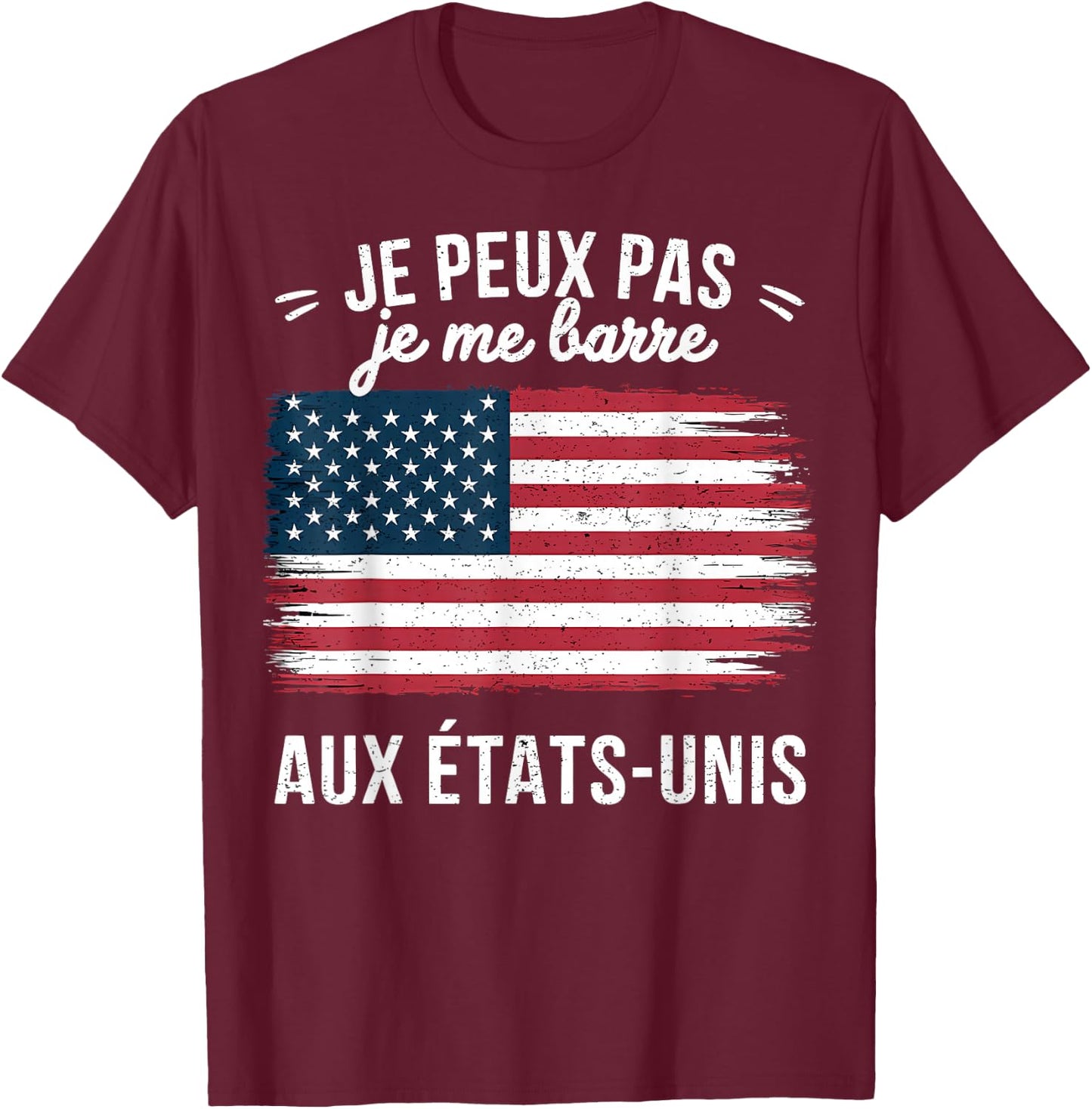 I Can't I Bar USA USA Flag America , Black, S T-Shirt - T-Shirt | Maroon