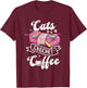 Cats Crochet Coffee - Cat Owner Crochet Lover T-Shirt - T-Shirt | Maroon