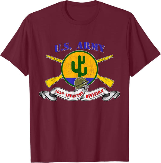 103rd Infantry Division 103rd ID Veteran Vintage Gifts T-Shirt - T-Shirt | Maroon