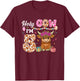 Holy Cow I'm 5 Highland Cow Farming 5th Birthday 5 Years Old T-Shirt - T-Shirt | Maroon