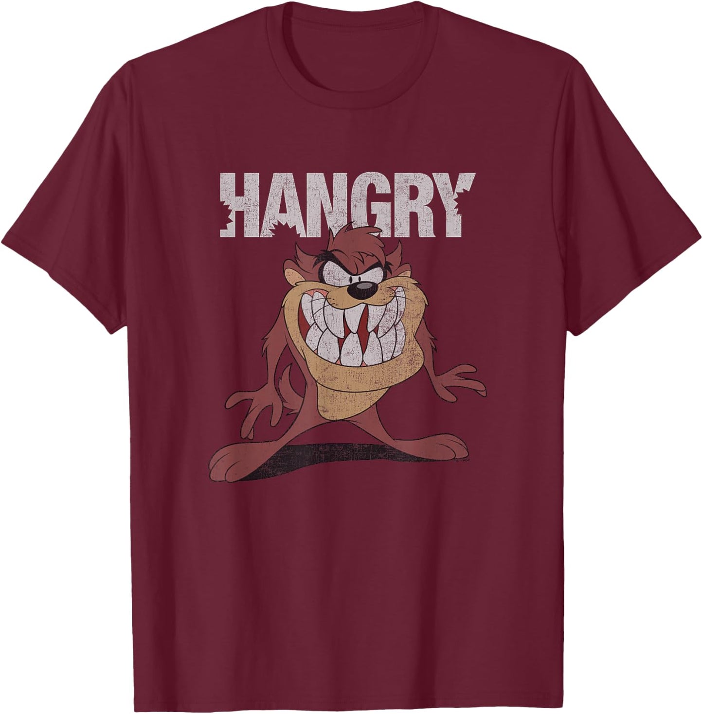 Looney Tunes Hangry Tasmanian Devil Big Chest Retro Portrait T-Shirt - T-Shirt | Maroon