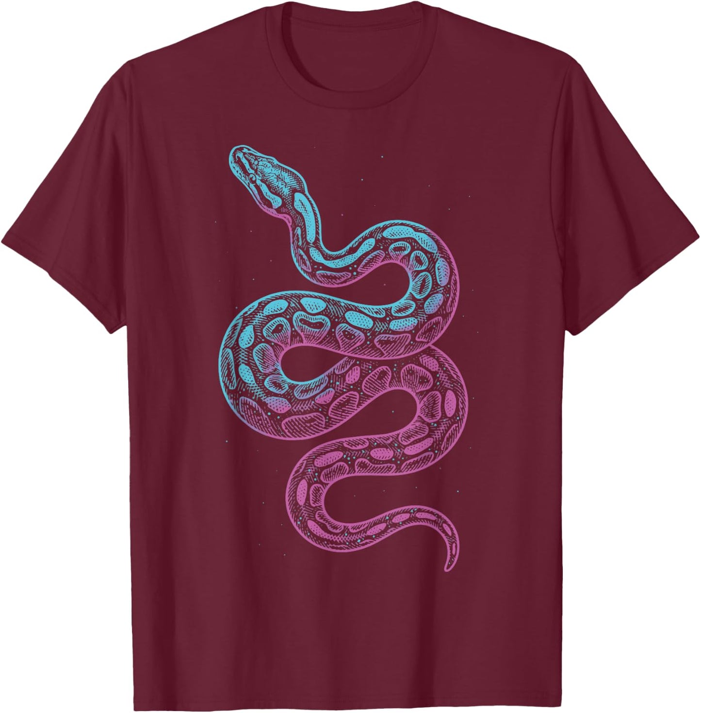Ball Python Colorful T-Shirt - T-Shirt | Maroon