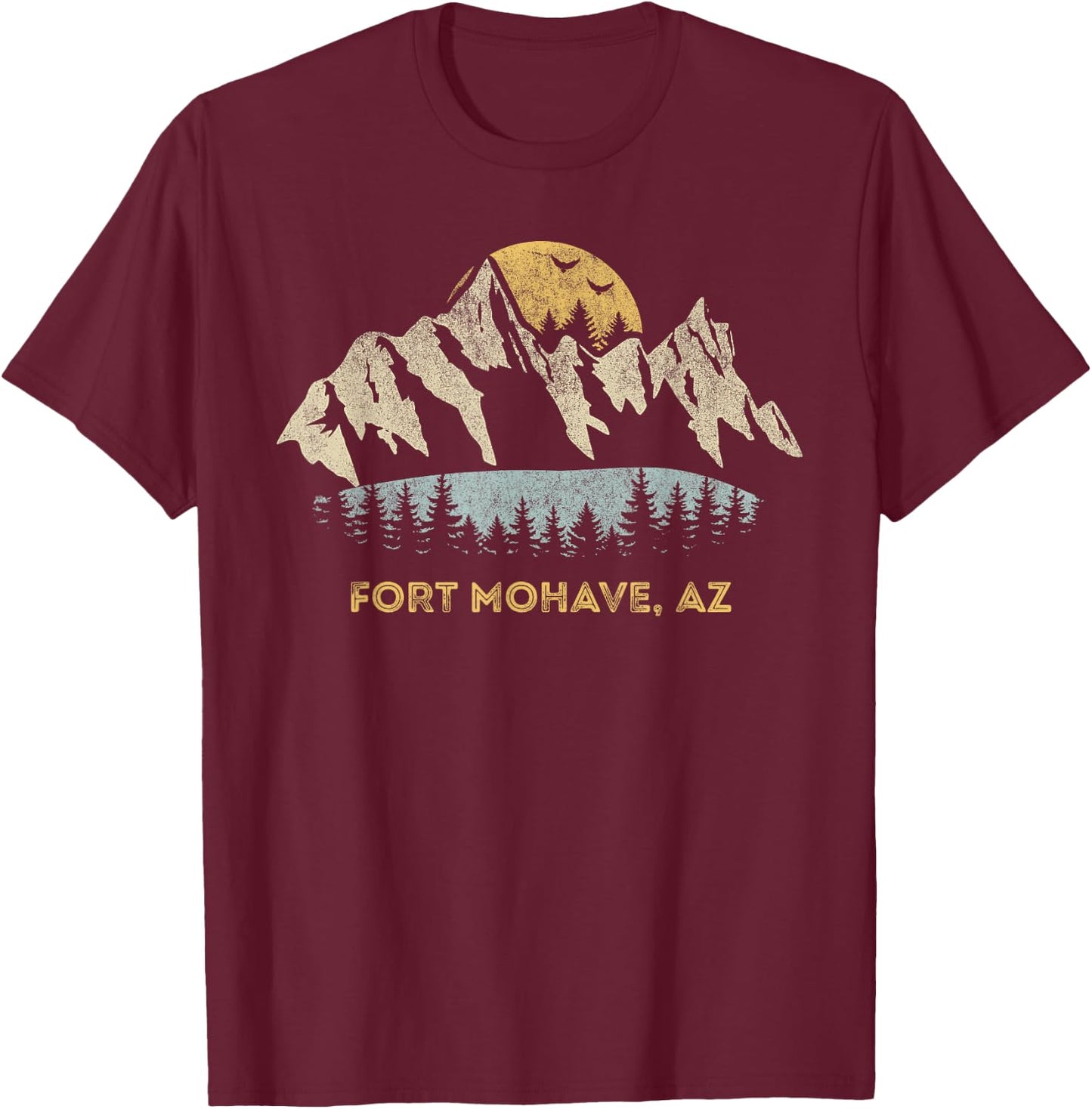 Fort Mohave Arizona Mountain Sunset Sunrise AZ T-Shirt - T-Shirt | Maroon