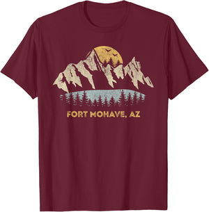 Fort Mohave Arizona Mountain Sunset Sunrise AZ T-Shirt - T-Shirt | Maroon