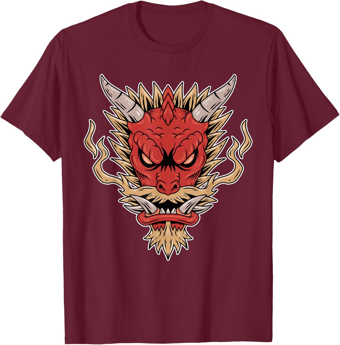 Mythical Chinese Dragon Japanese Fantasy T-Shirt - T-Shirt | Maroon