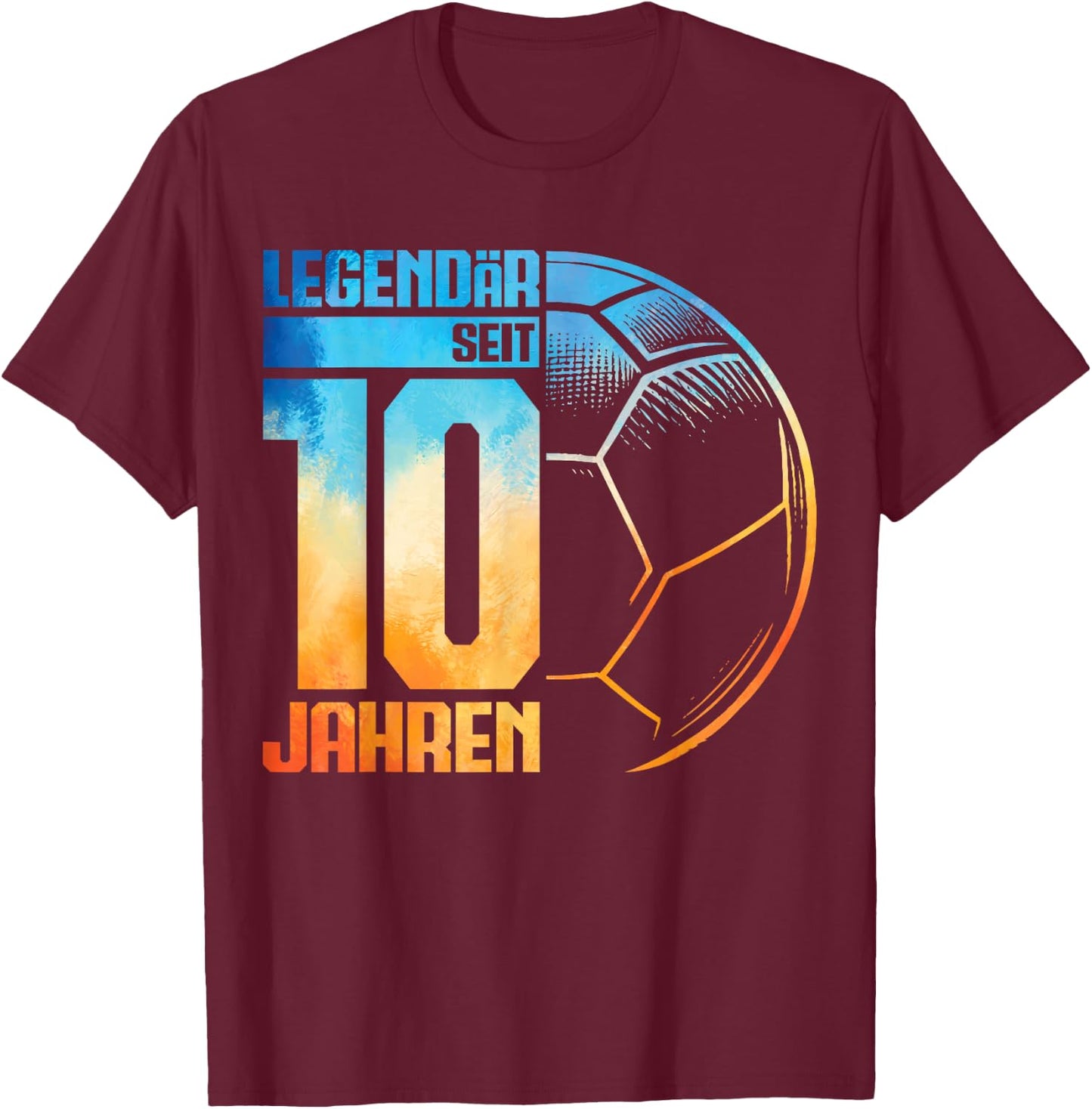 10th Birthday Retro Handball Player 10 Years Boy Kids , black T-Shirt - T-Shirt | Maroon