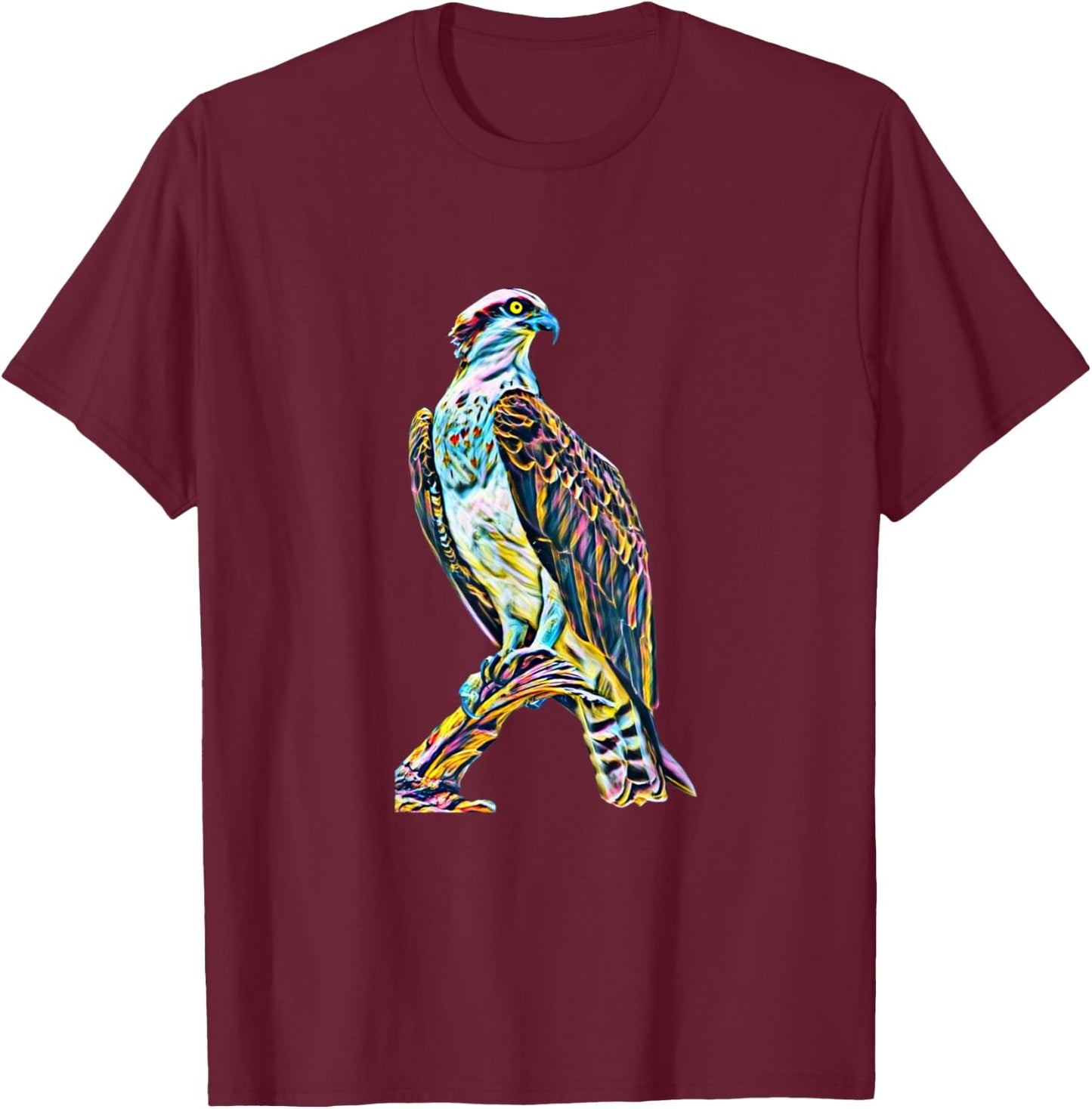 Hawk Bird of Prey Motif Beak Claws Birds colorful Falcon T-Shirt - T-Shirt | Maroon