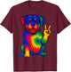 Tie-Dye Rottweiler Hippie T-Shirt - T-Shirt | Maroon