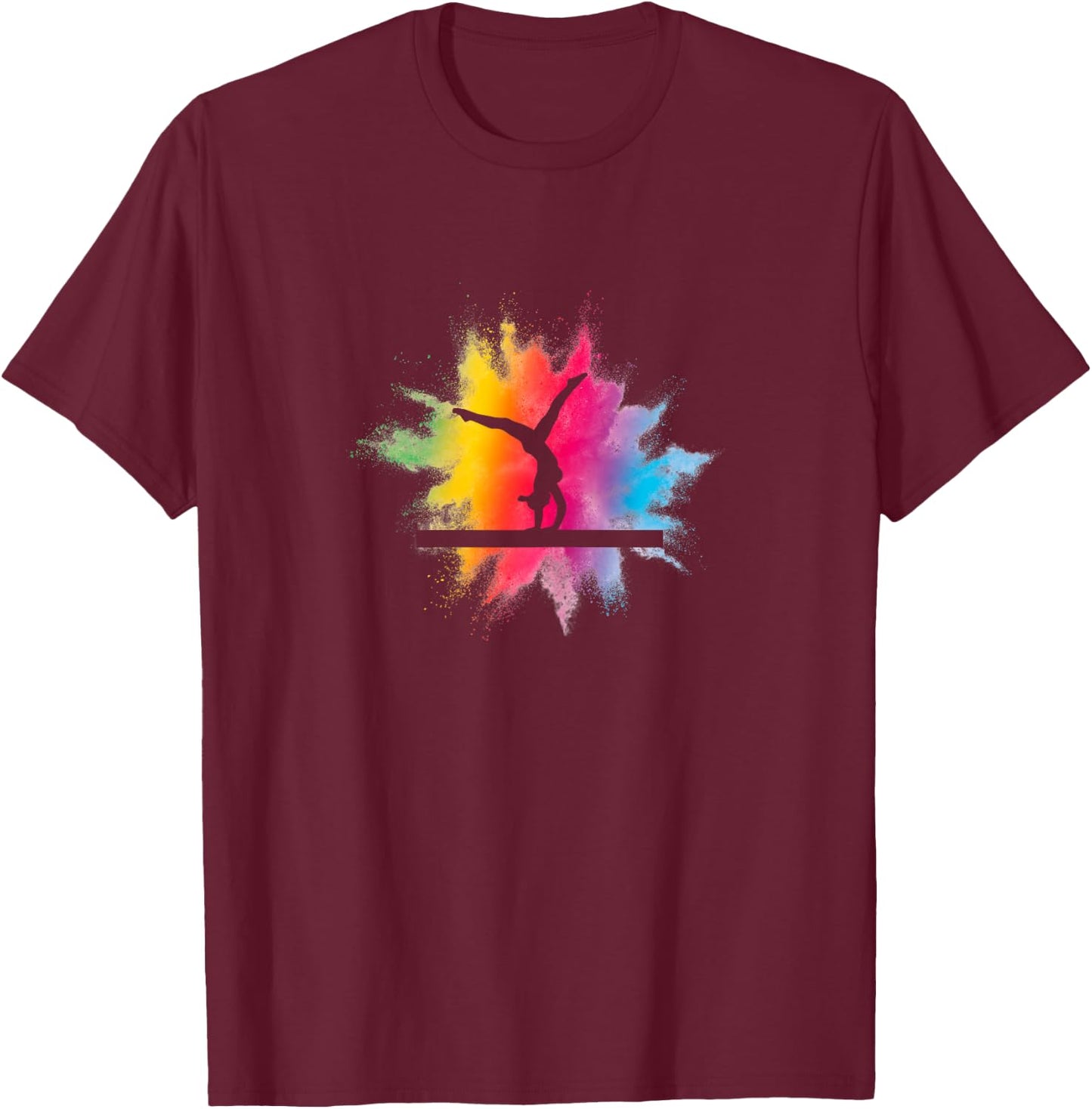 Colourful Gymnastics Motif for the Gymnastic Acrobatics , black, s T-Shirt - T-Shirt | Maroon