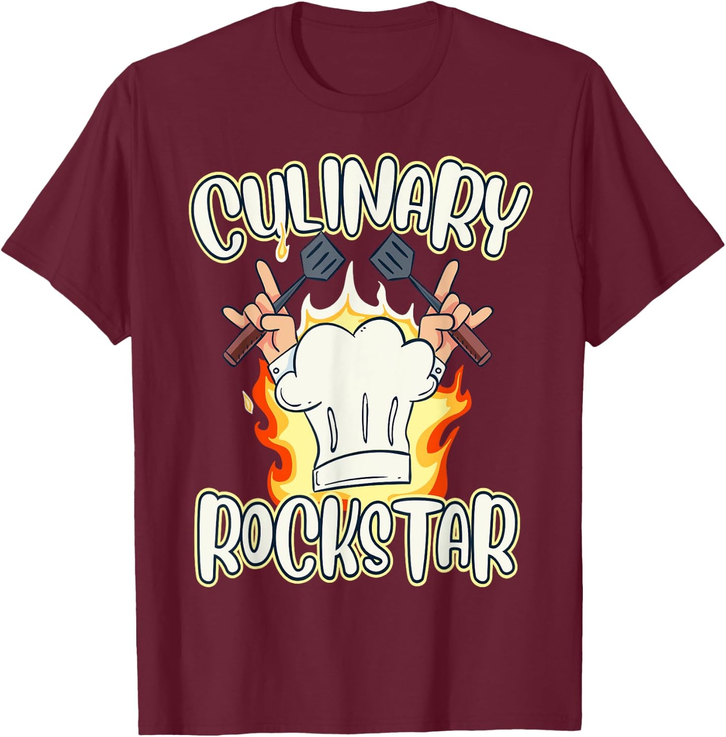 Culinary Rockstar Cooking T-Shirt - T-Shirt | Maroon