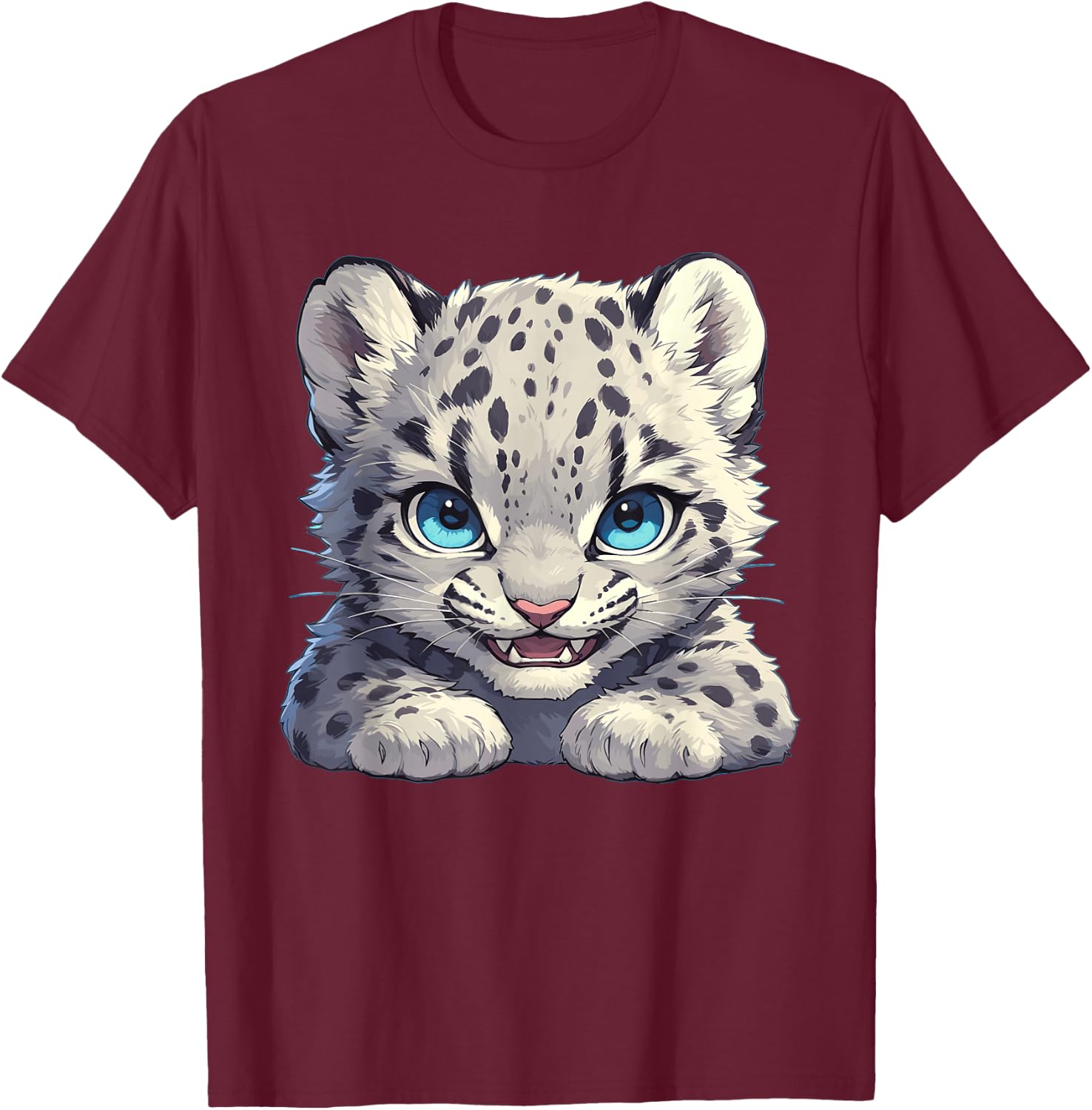 Snow Leopards Lovers Snow Leopard T-Shirt - T-Shirt | Maroon