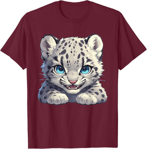 Snow Leopards Lovers Snow Leopard T-Shirt - T-Shirt | Maroon