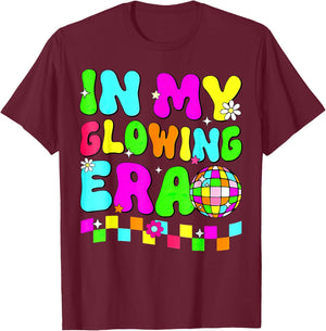 in My Glowing Era Tie Dye Bright Hello Summer Vacation Trips T-Shirt - T-Shirt | Maroon