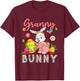 Granny Bunny Floral Bunny Drawing Easter Eggs Hunting Lover T-Shirt - T-Shirt | Maroon