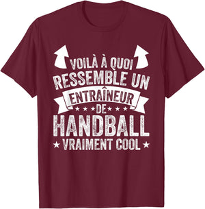 Funny A Handball Coach Really Cool Coach , Black, S T-Shirt - T-Shirt | Maroon