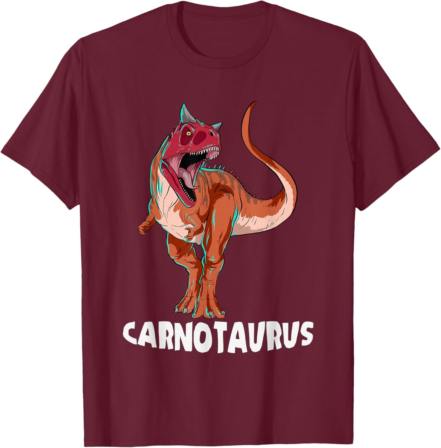 Carnotaurus Dinosaur Design T-Shirt - T-Shirt | Maroon