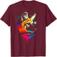 Colorful Maned Wolf Spirit Animal Cool Illustration Art T-Shirt - T-Shirt | Maroon