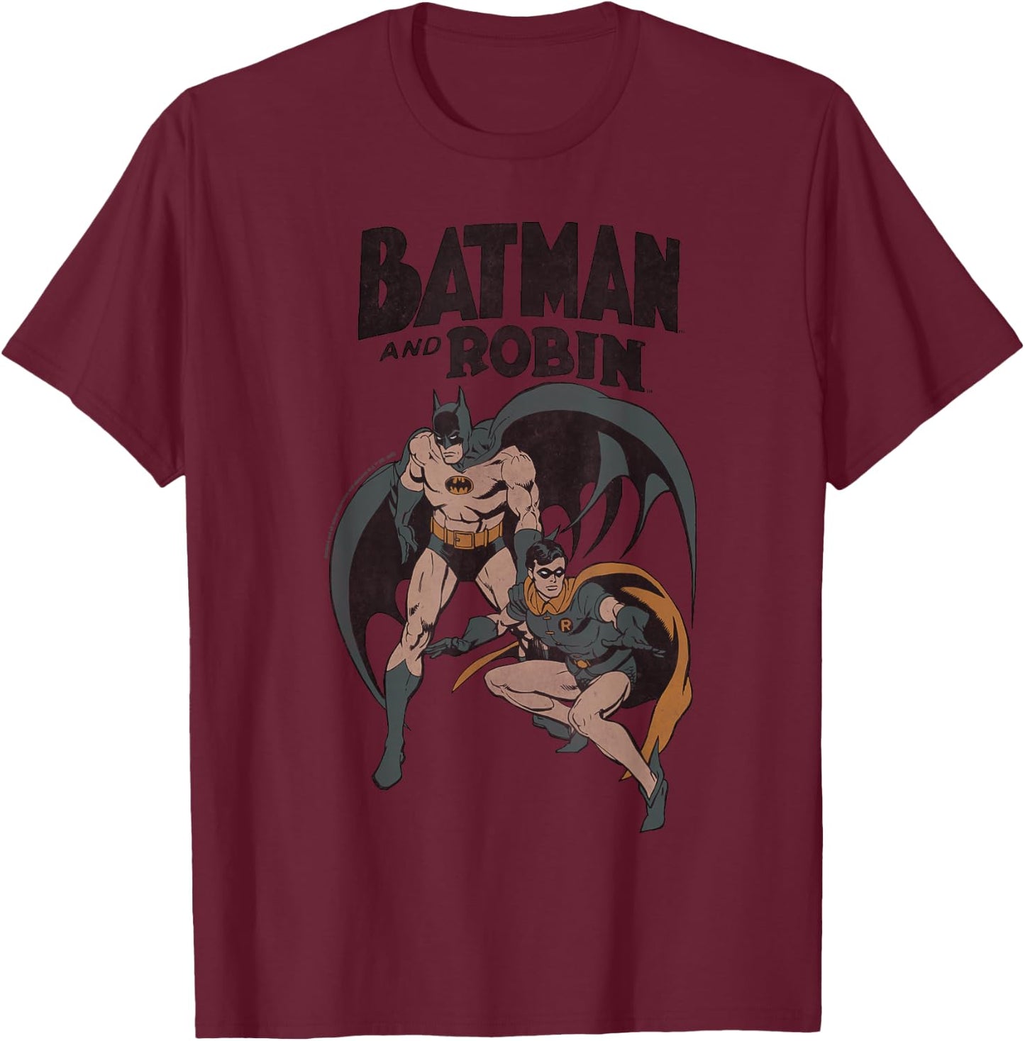 Batman and Robin Vintage T-Shirt - T-Shirt | Maroon