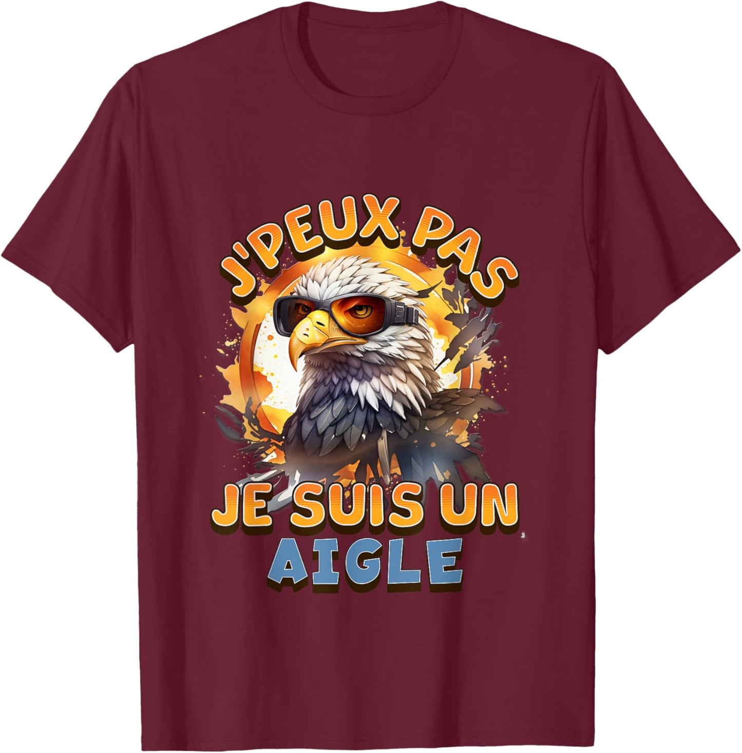 Children's Funny Bird I Am Un Aigle homme femme , Black, S T-Shirt - T-Shirt | Maroon