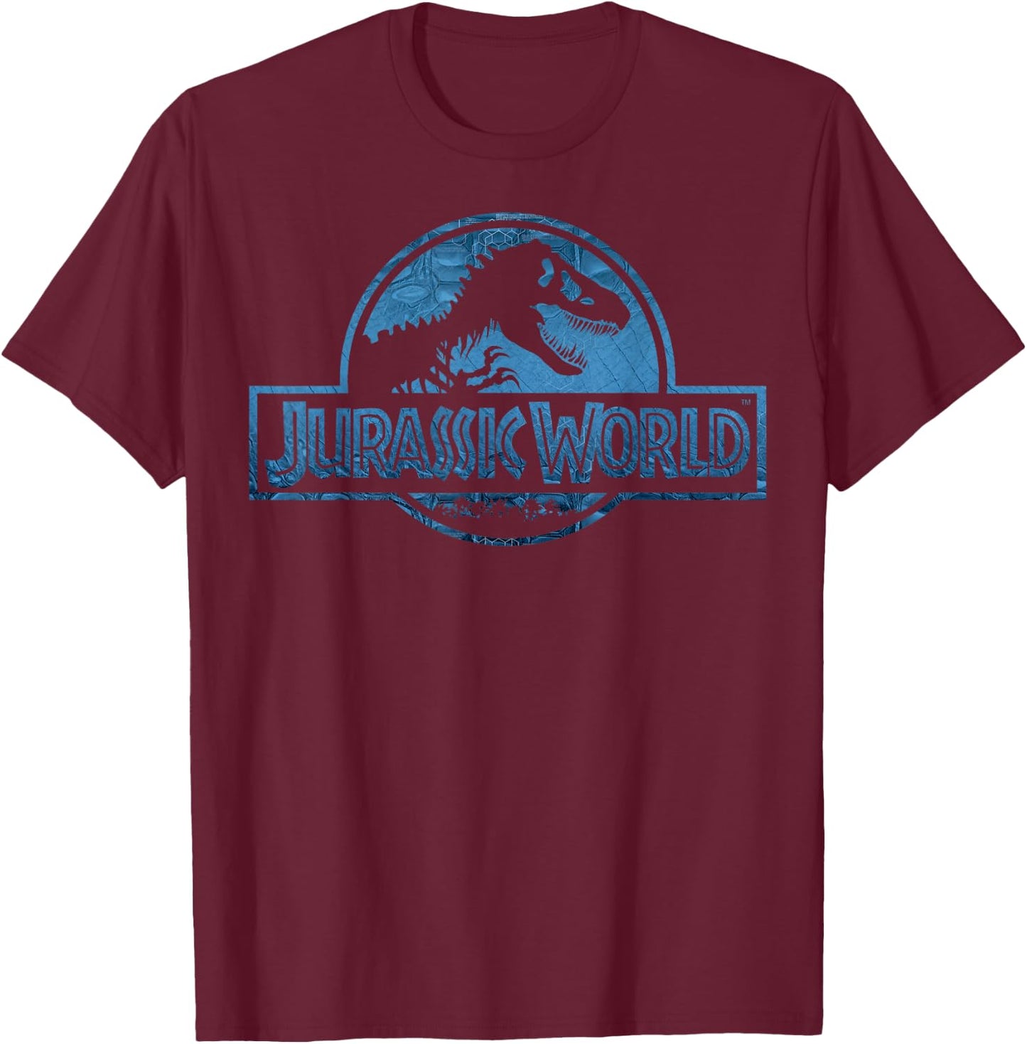 Jurassic World Blue Dinosaur Scale Logo T-Shirt - T-Shirt | Maroon